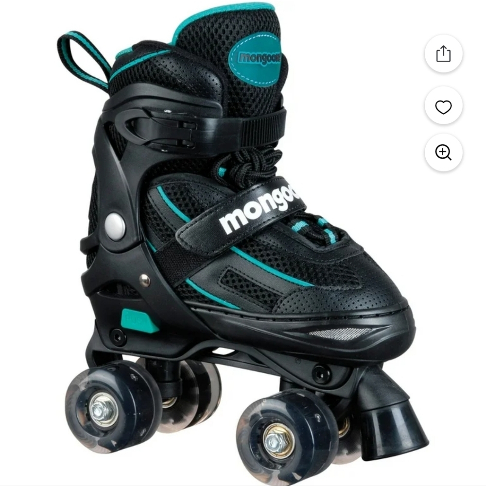 Mongoose Comfortable Quad Light-Up Skate Adjustable Size-